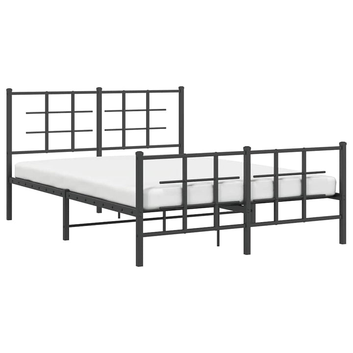 sengeramme med sengegavl og fodgærde 140x190 cm metal sort
