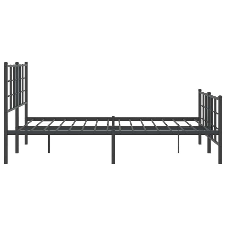 sengeramme med sengegavl og fodgærde 140x190 cm metal sort