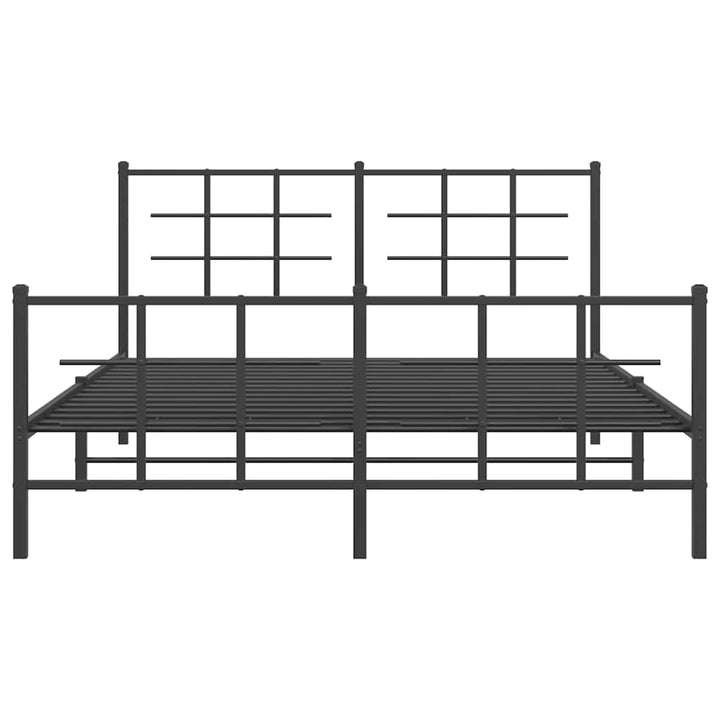 sengeramme med sengegavl og fodgærde 150x200 cm metal sort