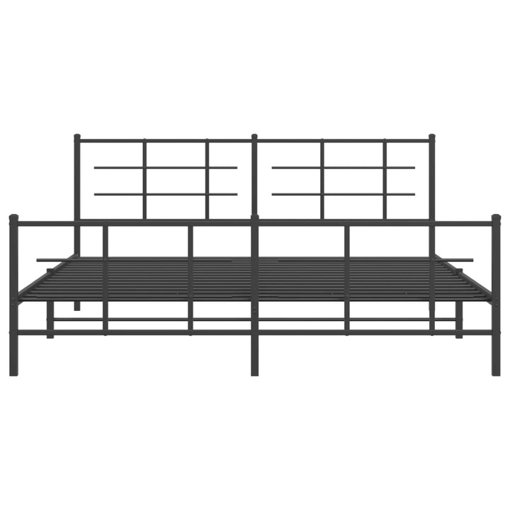 sengeramme med sengegavl og fodgærde 183x213 cm metal sort
