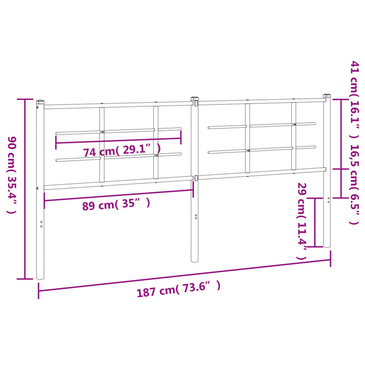udskiftningsgavl 180 cm metal sort