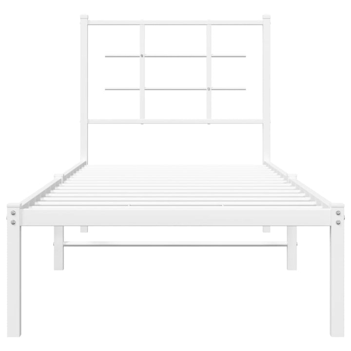 sengeramme uden madras med hovedgærde 75x190 cm hvid