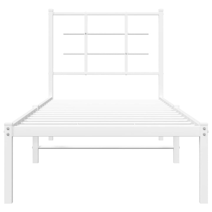 sengeramme med sengegavl 80x200 cm metal hvid