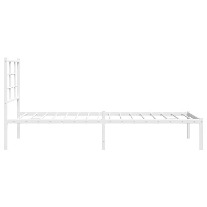 sengeramme med sengegavl 80x200 cm metal hvid