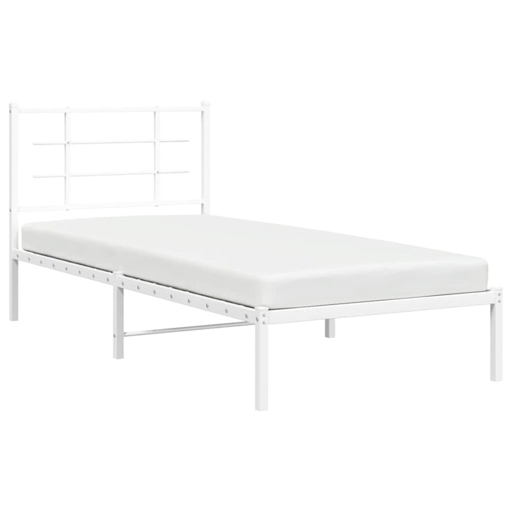 sengeramme med sengegavl 90x200 cm metal hvid
