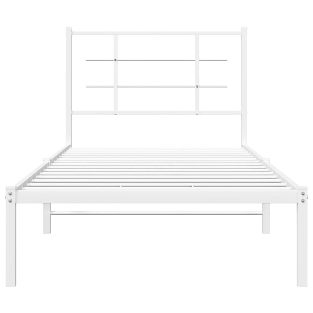 sengeramme med sengegavl 90x200 cm metal hvid
