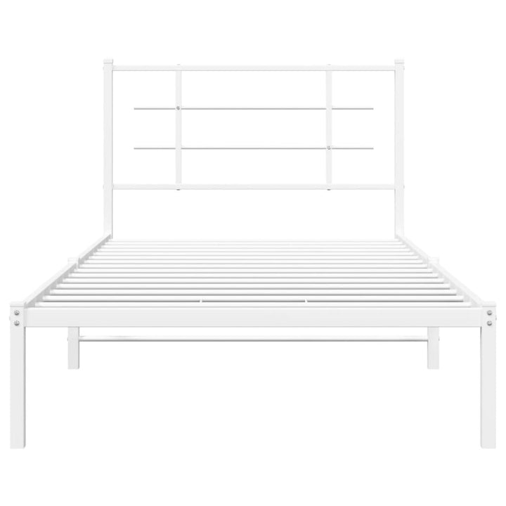 sengeramme med sengegavl 100x190 cm metal hvid