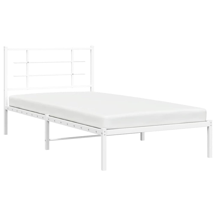 sengeramme med sengegavl 100x200 cm metal hvid