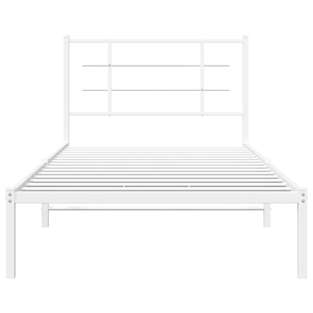 sengeramme med sengegavl 100x200 cm metal hvid