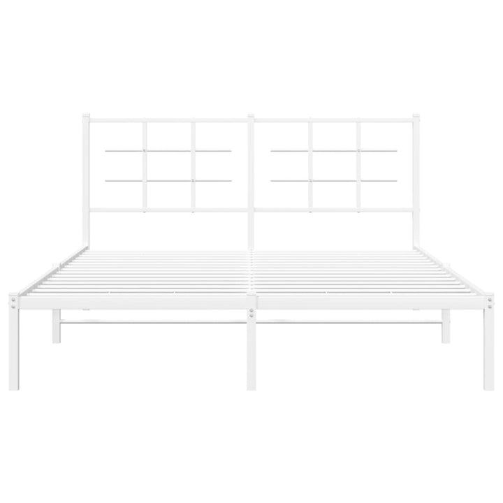 sengeramme med sengegavl 160x200 cm metal hvid
