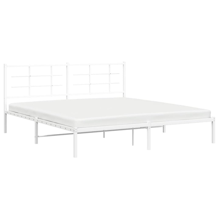 sengeramme med sengegavl 180x200 cm metal hvid