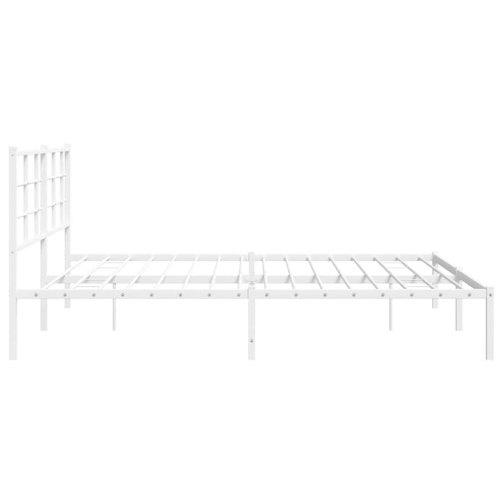 sengeramme med sengegavl 180x200 cm metal hvid