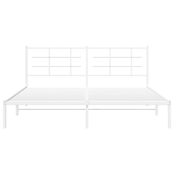 sengeramme med sengegavl 183x213 cm metal hvid