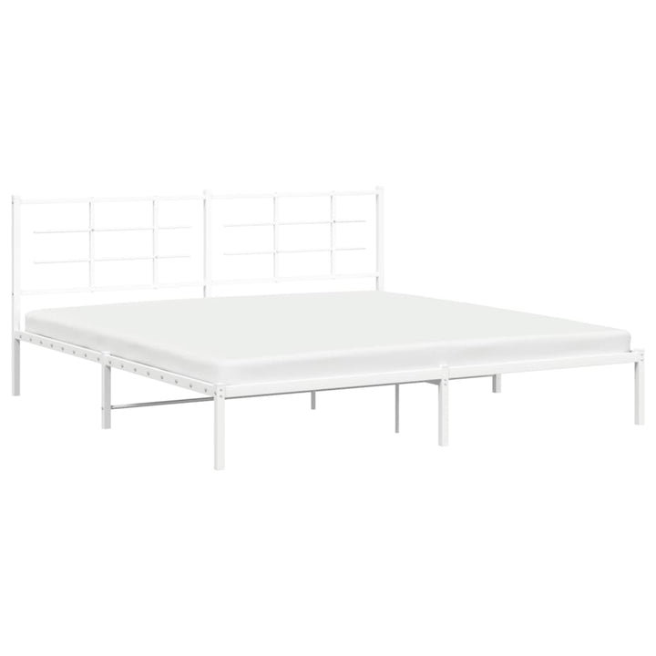 sengeramme med sengegavl 193x203 cm metal hvid