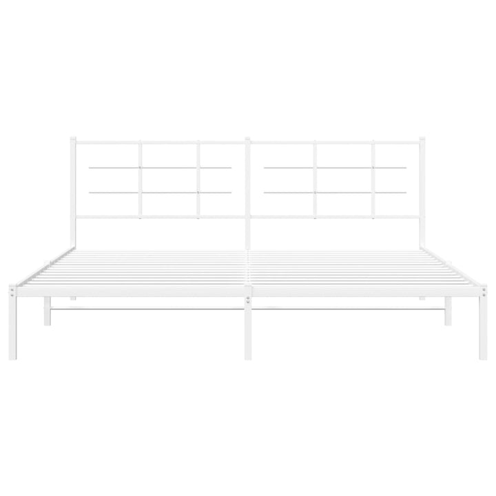 sengeramme med sengegavl 193x203 cm metal hvid