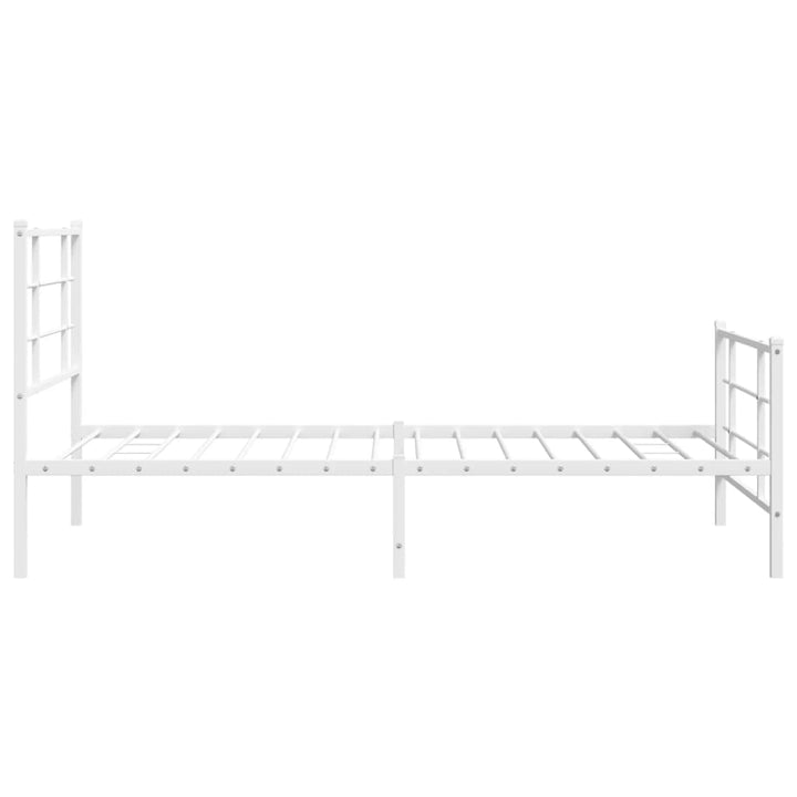 sengeramme med sengegavl og fodgærde 100x200 cm metal hvid