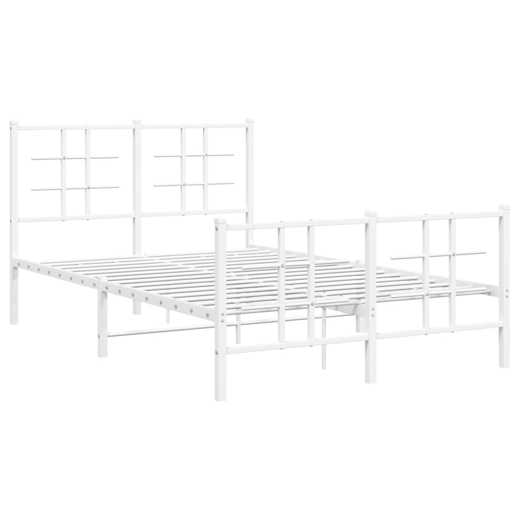 sengeramme med sengegavl og fodgærde 120x200 cm metal hvid