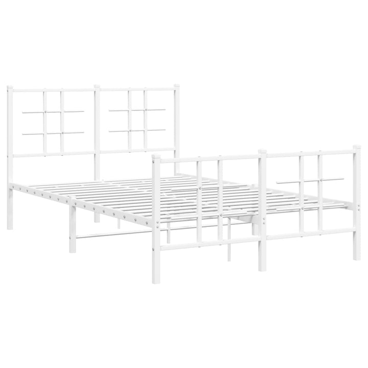 sengeramme med sengegavl og fodgærde 120x200 cm metal hvid