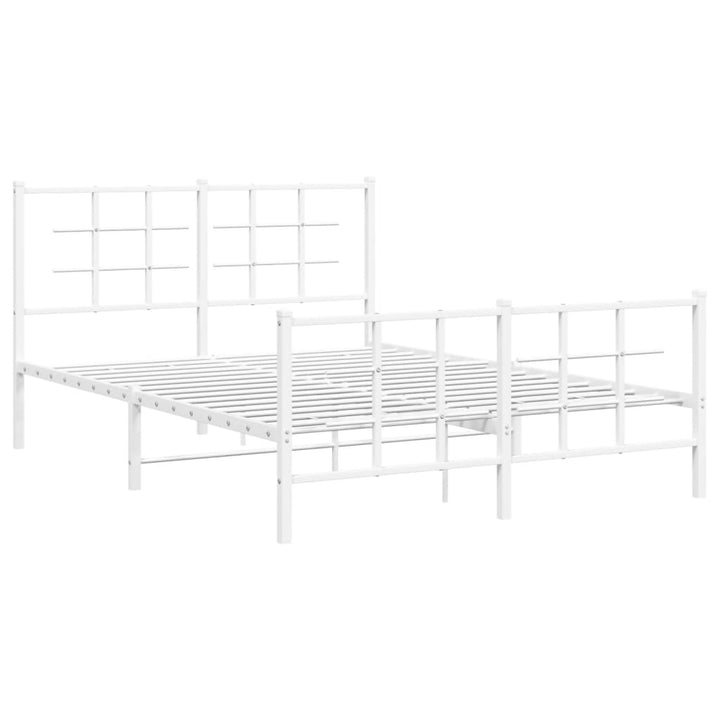 sengeramme med sengegavl og fodgærde 140x190 cm metal hvid