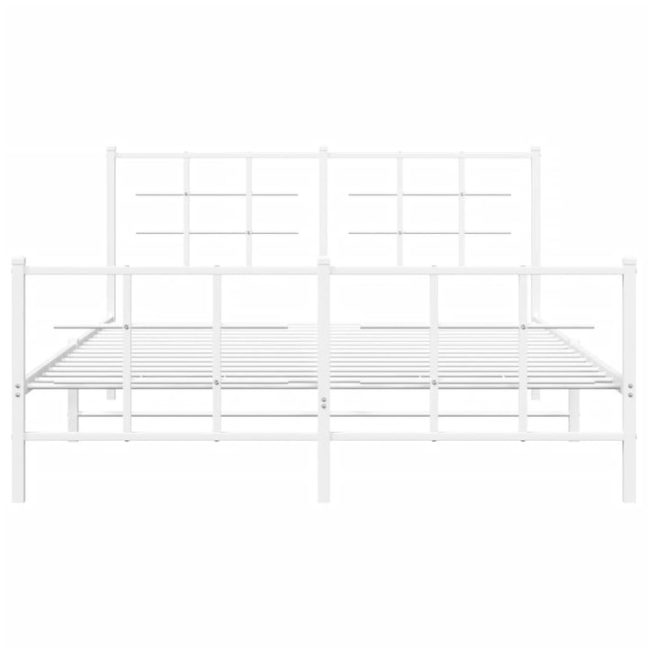 sengeramme med sengegavl og fodgærde 150x200 cm metal hvid