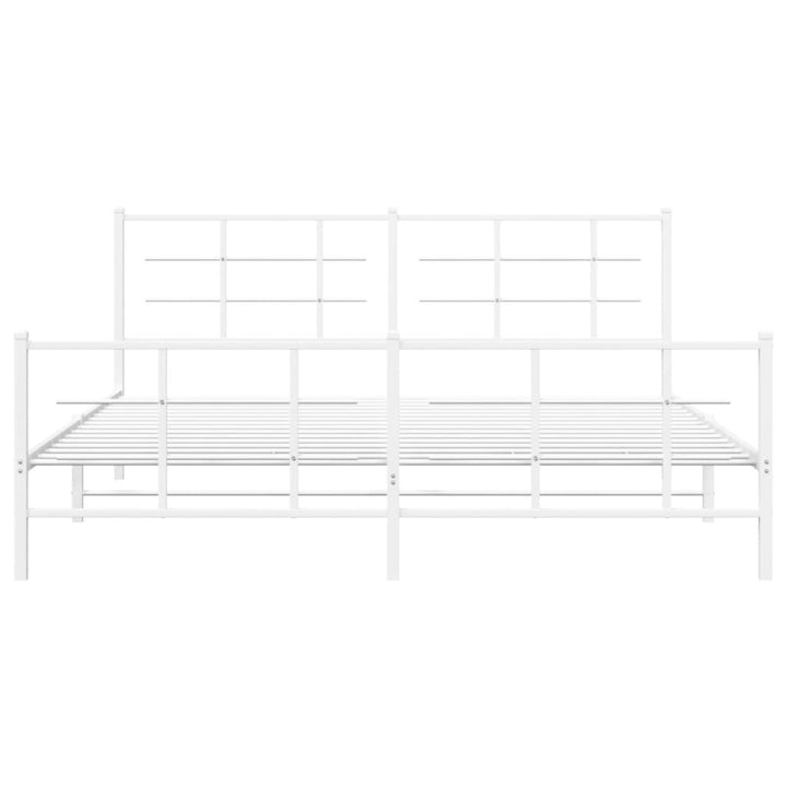 sengeramme med sengegavl og fodgærde 183x213 cm metal hvid