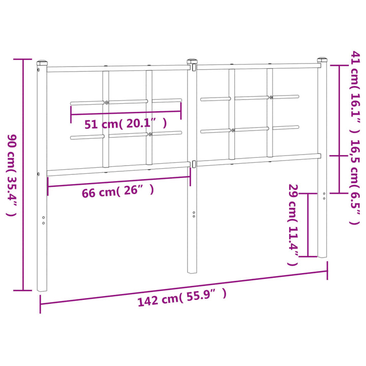 udskiftningsgavl 135 cm metal hvid
