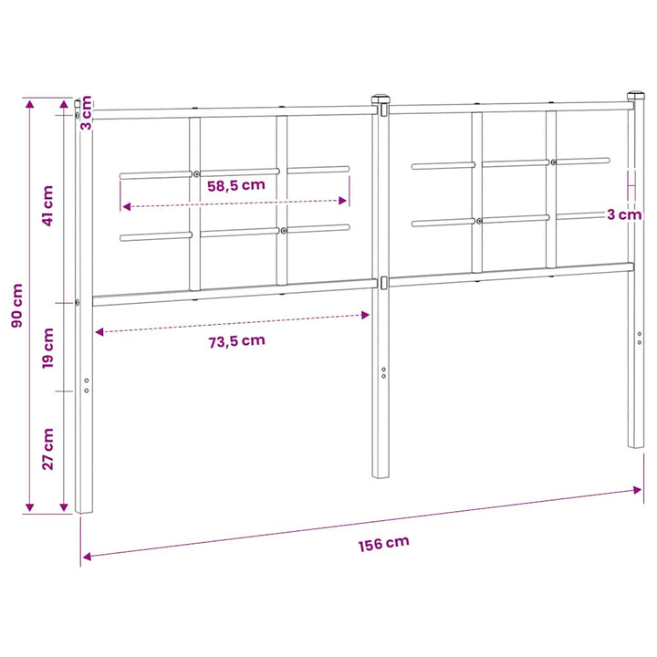 udskiftningsgavl 150 cm metal hvid