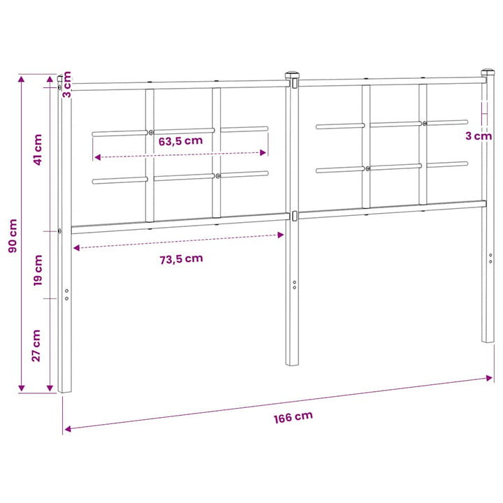 udskiftningsgavl 160 cm metal hvid