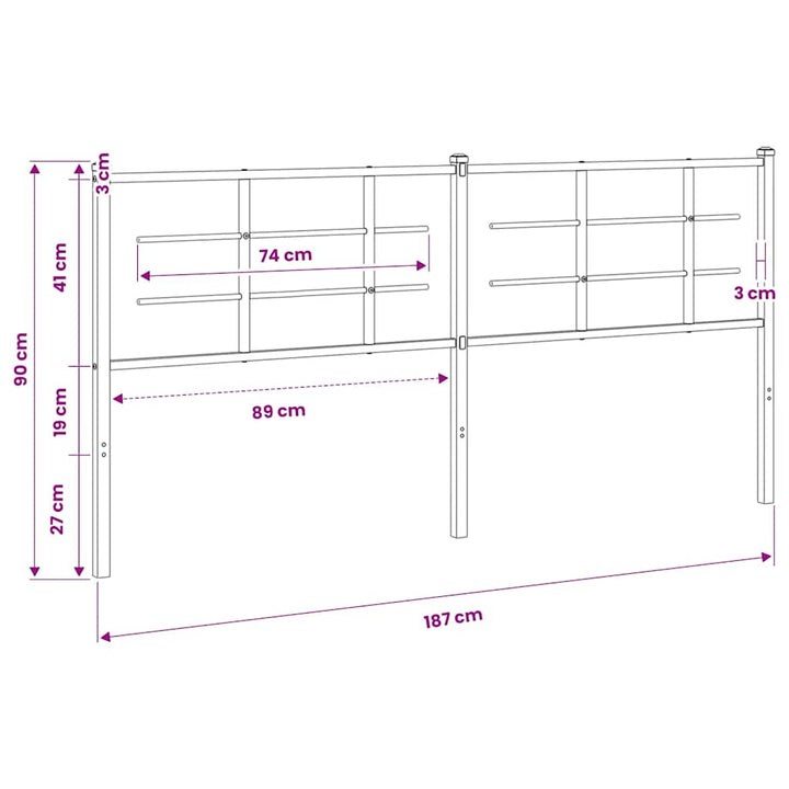 udskiftningsgavl 180 cm metal hvid