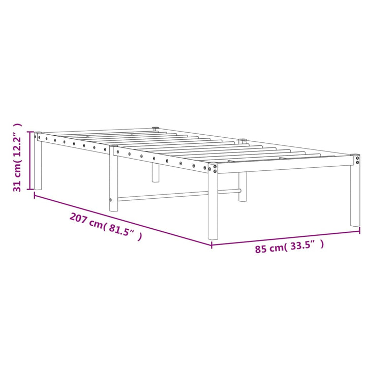 sengeramme 80x200 cm metal sort