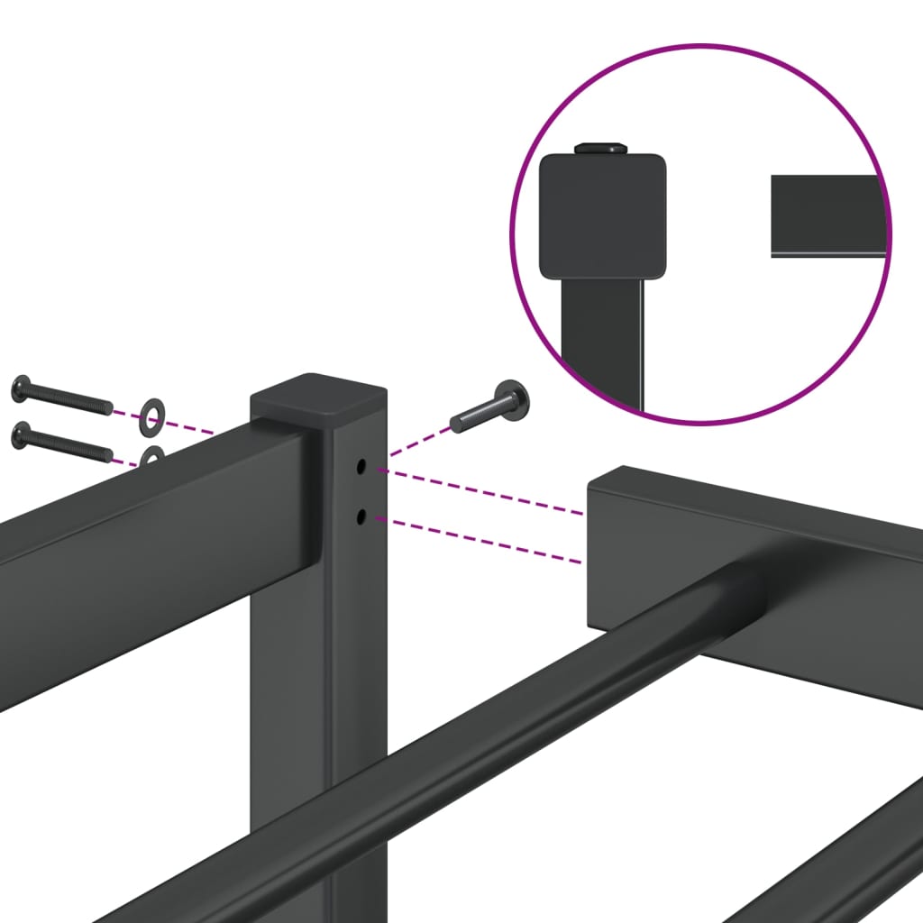 sengeramme 90x200 cm metal sort