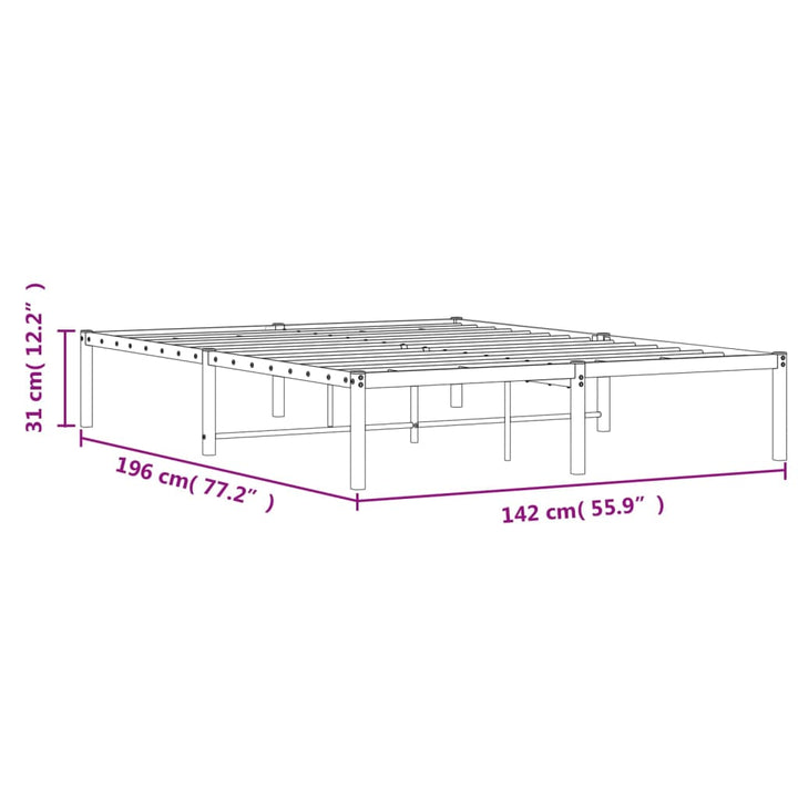 sengeramme 135x190 cm metal sort