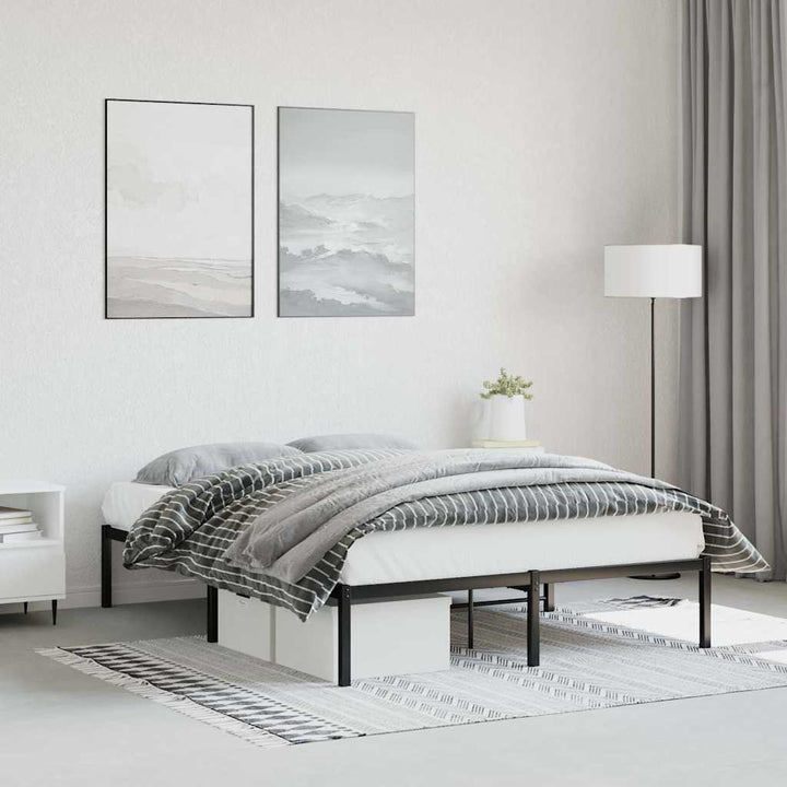 sengeramme 135x190 cm metal sort
