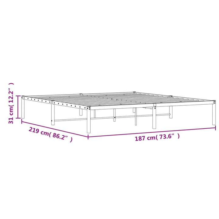 sengeramme 183x213 cm metal sort