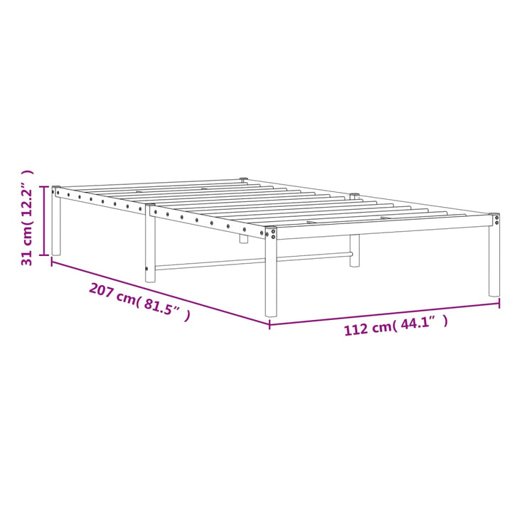 sengeramme 107x203 cm metal hvid