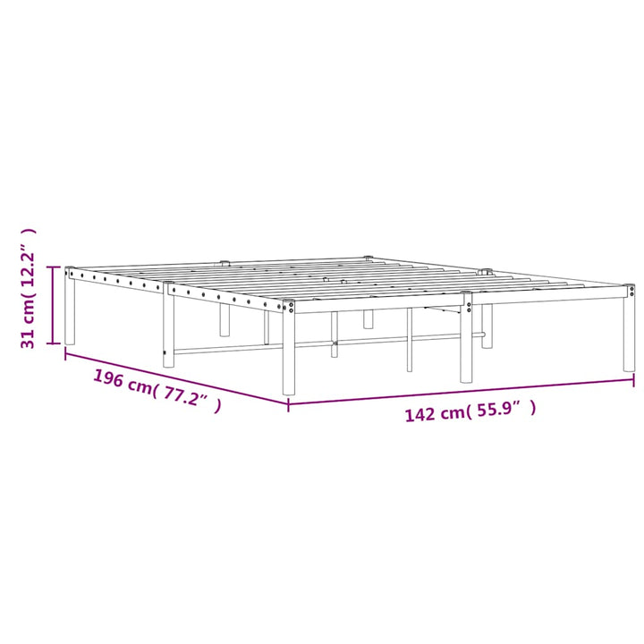 sengeramme 135x190 cm metal hvid