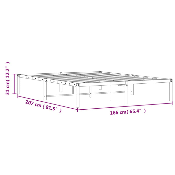 sengeramme 160x200 cm metal hvid