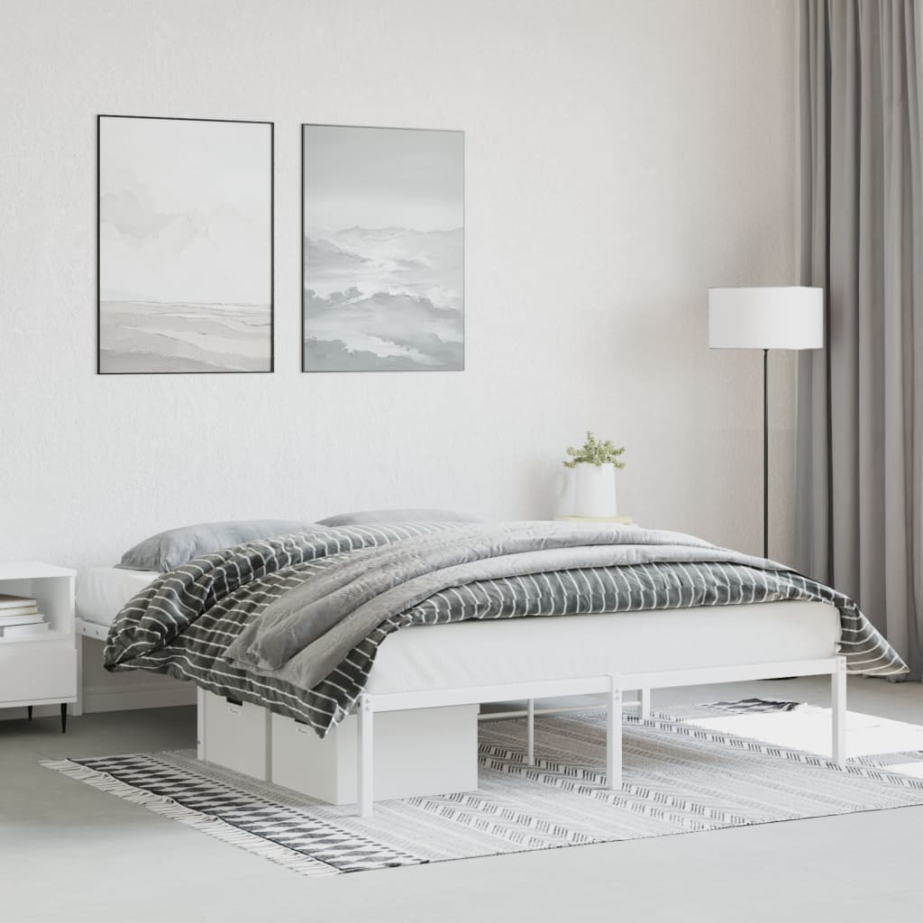 sengeramme 160x200 cm metal hvid