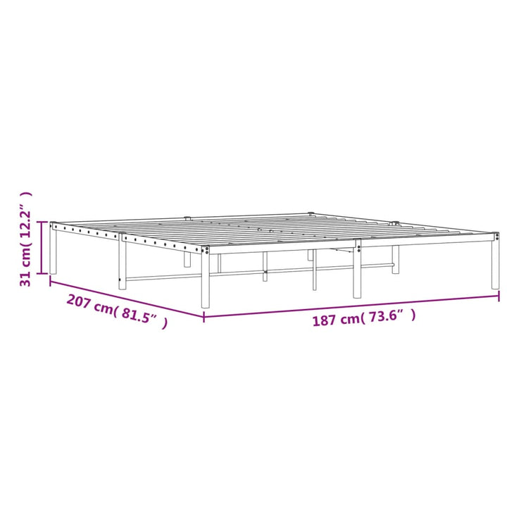 sengeramme 180x200 cm metal hvid