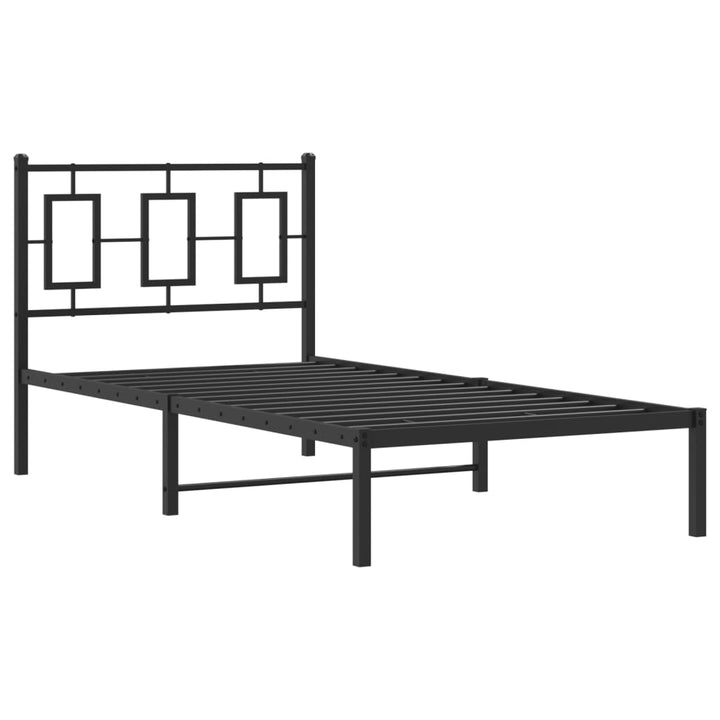 sengeramme med sengegavl 90x190 cm metal sort