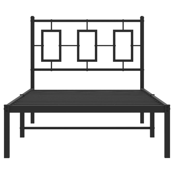 sengeramme med sengegavl 90x190 cm metal sort