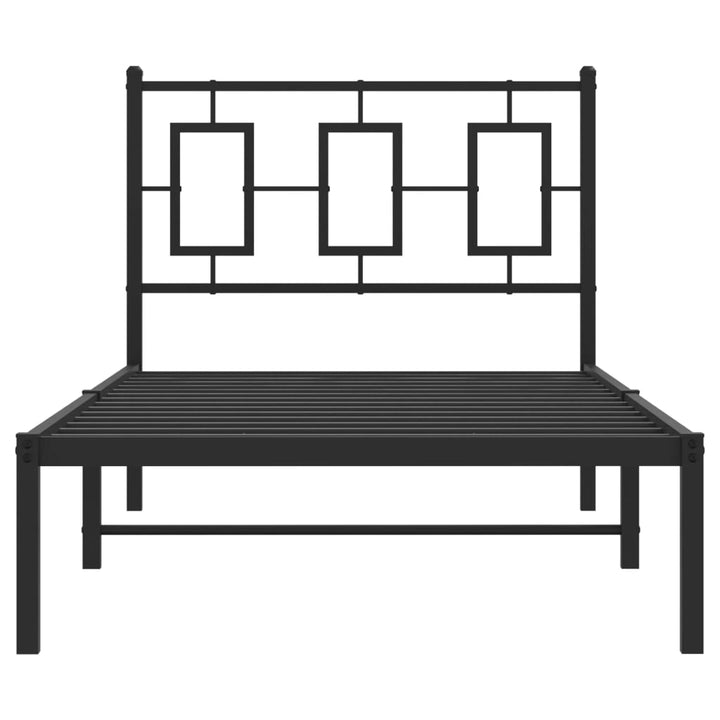 sengeramme med sengegavl 90x200 cm metal sort
