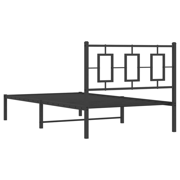 sengeramme med sengegavl 100x190 cm metal sort