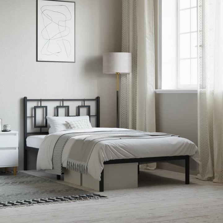 sengeramme med sengegavl 100x190 cm metal sort