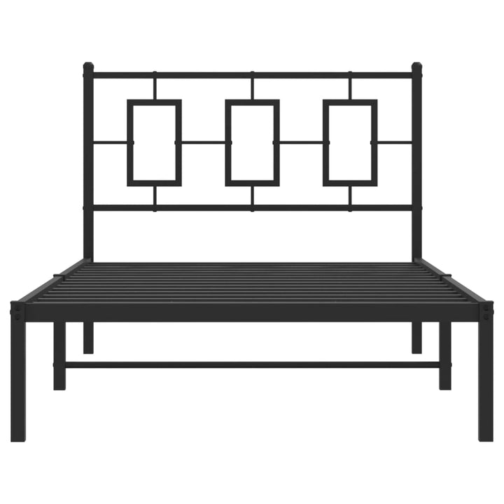 sengeramme med sengegavl 100x200 cm metal sort