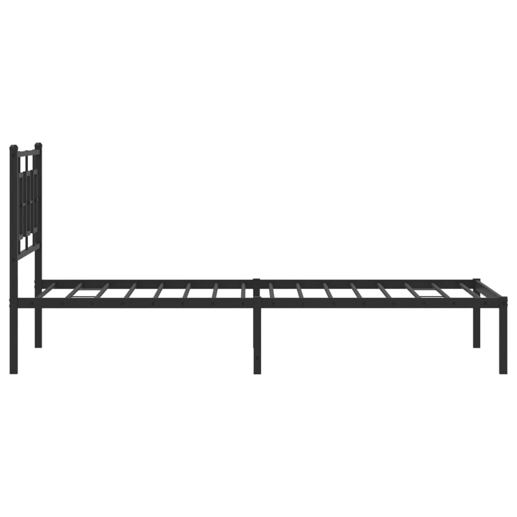 sengeramme med sengegavl 100x200 cm metal sort