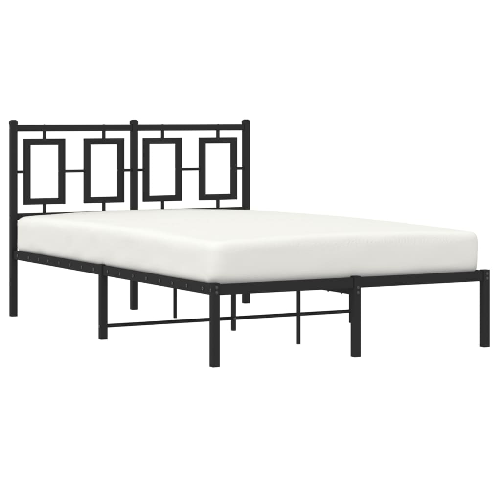 sengeramme med sengegavl 120x190 cm metal sort