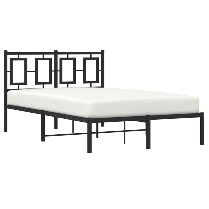 sengeramme med sengegavl 120x190 cm metal sort