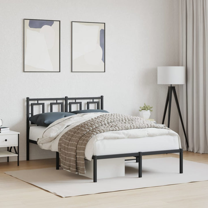 sengeramme med sengegavl 120x190 cm metal sort