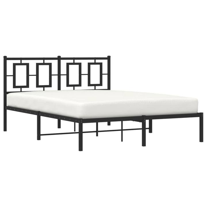 sengeramme med sengegavl 140x190 cm metal sort